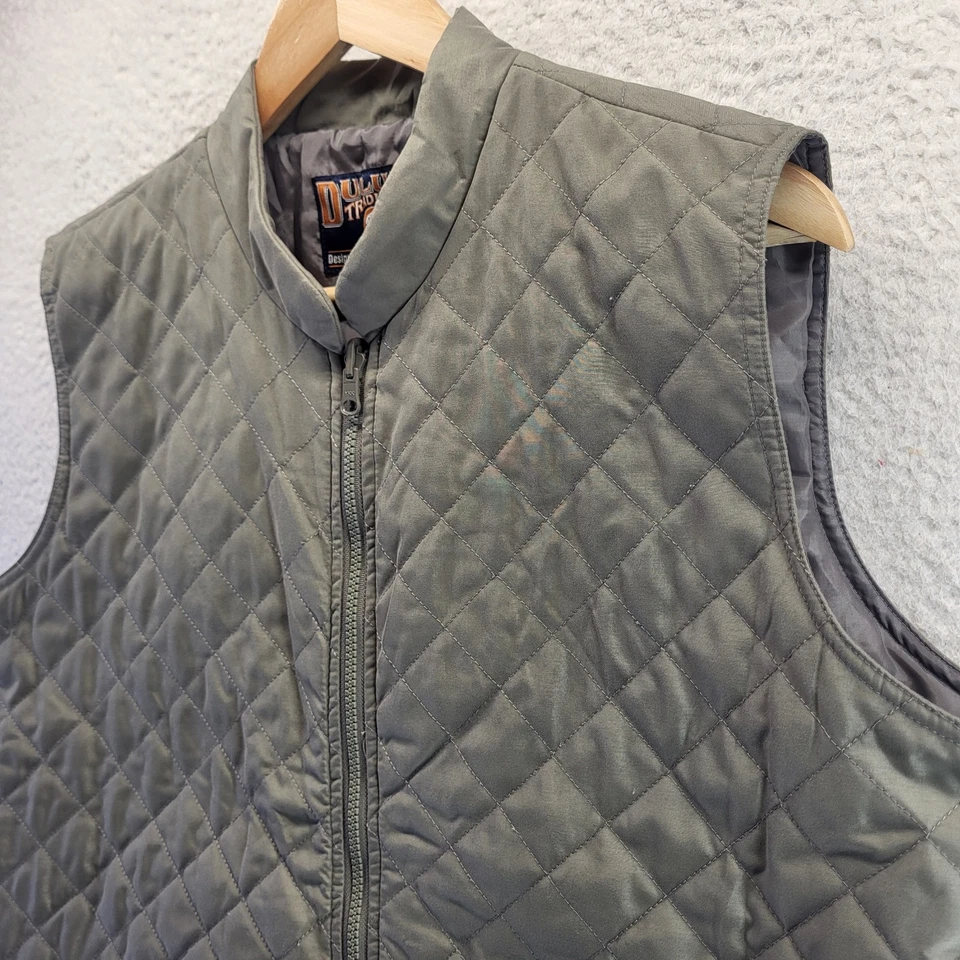 Vintage Duluth Trading Men Vest Large Tall Green Full Zip Pockets Fleece Outdoor - Image 1 of 4