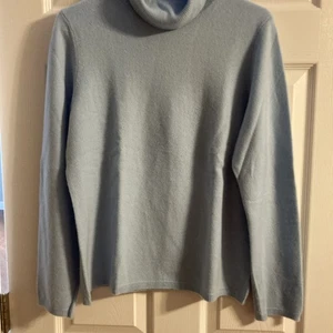 Charter Club Luxury 100% Cashmere Turtleneck Sweater Womens Large Blue - Picture 1 of 8