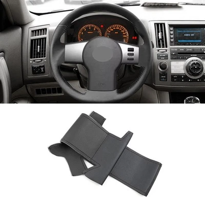 Black Leather Steering Wheel Cover For Nissan Frontier 2005-2021 Xterra Navara - Image 1 of 4