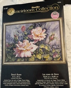Vintage BUCILLA Heirloom Collection DANA'S ROSES Counted Cross Stitch RARE - Picture 1 of 5