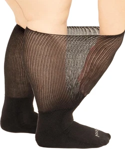 Calcetines extra anchos para pies hinchados suaves elásticos a 30" personas mayores diabéticos hombres mujeres - Imagen 1 de 12