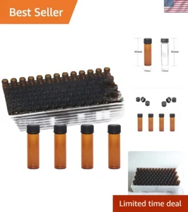 Pack of 100 Glass Vials with Black Phenolic Screw Caps 4ml, Brown - Picture 1 of 8