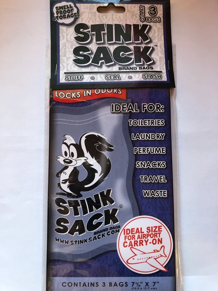 Saco apestoso bolsas a prueba de olores transparentes 3 bolsas "7 11/16" X 7" **Envío gratuito** Foto 1 de 1