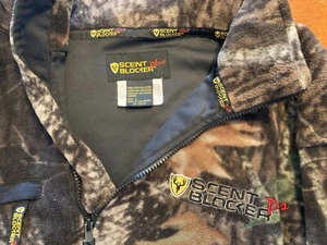 Scent Blocker Plus 1/4 Zip Pullover Thick Fleece Hunting Jacket Camo Men's Large - Picture 1 of 7