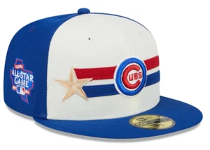 Chicago Cubs Hat Cream/Royal 2024 All-Star Game New Era 59Fifty Fitted Sz 7 - Picture 1 of 7