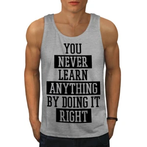 Camiseta sin mangas Wellcoda Never Learn Right Funny Do para hombre - Imagen 1 de 22