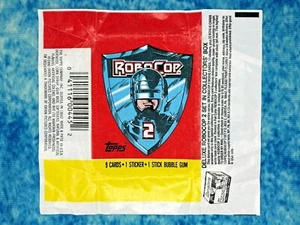 Topps Robocop 2 Movie 1990 Trading Card & Bubble Gum Wax Packet Wrapper Empty #2 - Bild 1 von 2