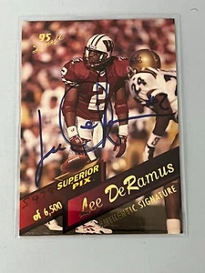 1995 Superior Pix Draft Autograph Lee DeRamus /6500 Wisconsin Badgers #24 - Imagen 1 de 4