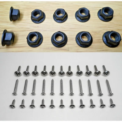 ¡8 NUEVAS TUERCAS DE BRIDA DE TREN DE TRANSMISIÓN GRADO 8 Y 33 TORNILLOS CROMADOS! PARA COCHES PLYMOUTH ETC Foto 1 de 4