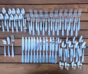 Towle ARIEL SATIN Stainless Living Satin Handle Service For 12 Flatware 2010 EUC - Picture 1 of 24