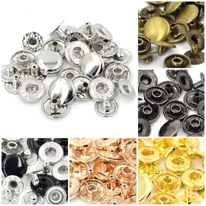 50sets Spring Snaps Fasteners Press Studs Snap Button Poppers 10mm, 12.5mm, 15mm - Picture 1 of 8