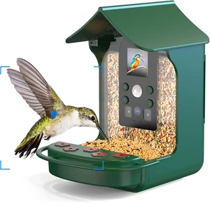 Bird Feeder with Camera, Outdoor Smart Bird Feeder with Solar Panel, - Picture 1 of 12
