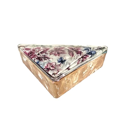 VTG Hommer's Triangular Handkerchief Hankie Box Pink Swirl 21 Hankies - Image 1 of 4