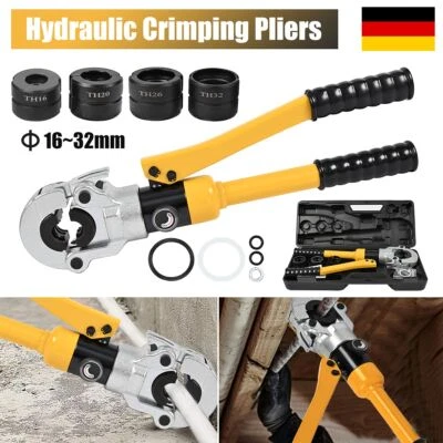 MARKENLOS Hydraulische Presszange TH Ø 16-32mm Verbundrohr Rohr Kontur Rohrpresszange 8Ton