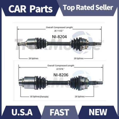 2PCS Front CV Axle Shafts SurTrack Set For Murano AWD 2003-2007_HL - Image 1 of 4