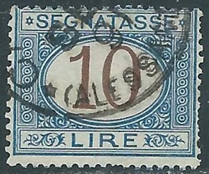 1870-74 REGNO SEGNATASSE USATO 10 LIRE - RE31-7 - Picture 1 of 1