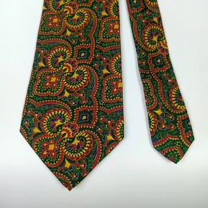Gianfranco Ferre Men's Silk Tie Green Paisley Design Italy Made - Picture 1 of 8