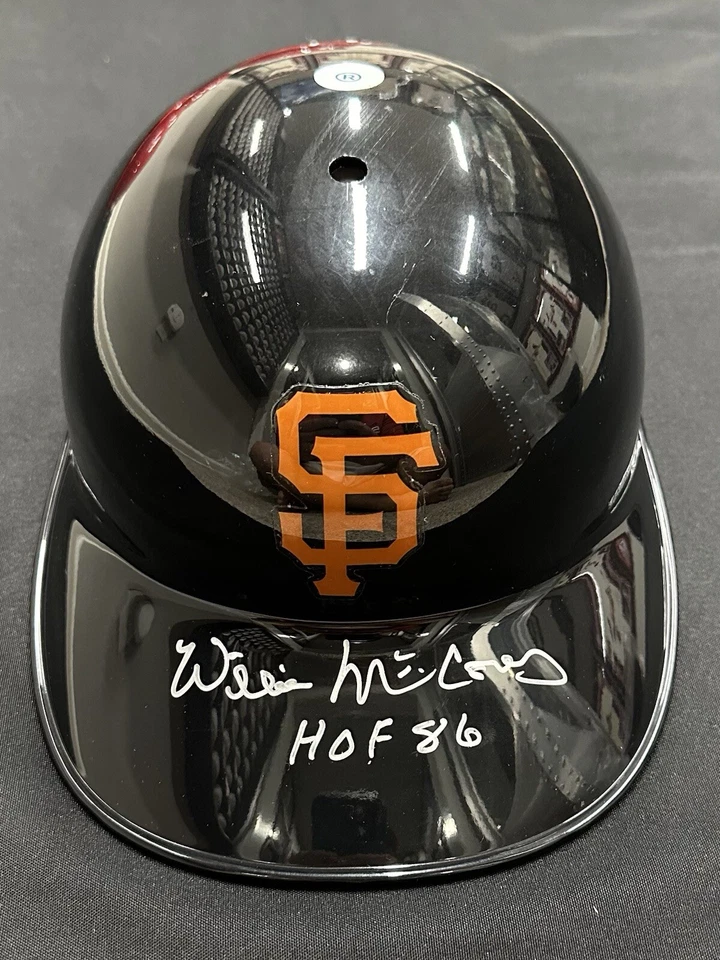 Casco de Bateo Willie McCovey HOF 86 Firmado Auténtico Gigantes Rawlings MLB Holo Foto 1 de 4