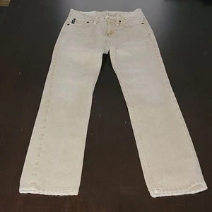 Tan Cream Flat Front Tapered A&F Jeans Size 8 Preppy Classic Neutral - Picture 1 of 10