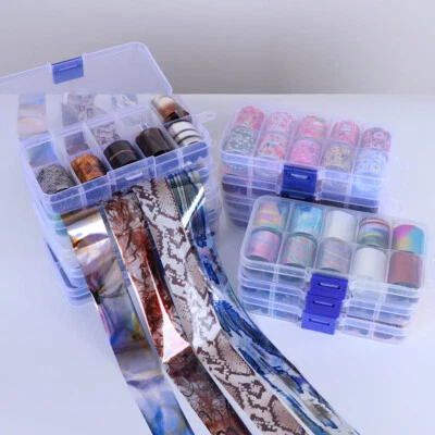 10 Rollen/SET Transferfolien Nail Art Zauberfolie Nagel Holo Sticker Set