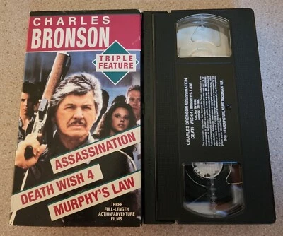 Charles Bronson Triple Feature VHS Assassination / Death Wish 4 / Murphy's Law - Image 1 of 2