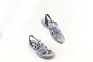 Skechers Reggae Sandals Women Vegan Blue Stretch Comfort Strappy Shoes Size 8 - Picture 1 of 9