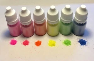 6 x 5ml BOTELLAS TAMPÓN BRILLO COSMÉTICO FINO NEÓN tatuajes uñas festival cara - Imagen 1 de 1