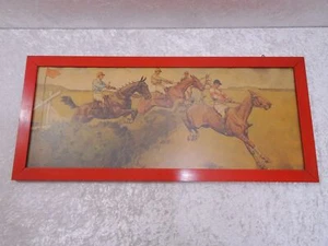 Antiker Kunstdruck in Holzrahmen Dorothy Hardy - Vintage - Pferderennen England - Bild 1 von 6