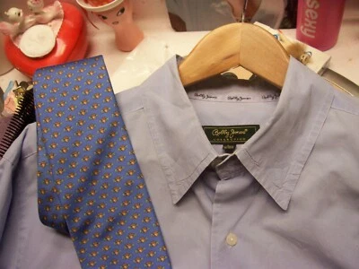 men's 16.5 35-36 52" Bobby Jones dress shirt & Vineyard Vines Oak Hill golf tie - Image 1 of 4