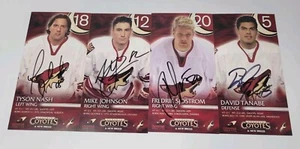 Lot 4 Phoenix Coyotes Signed Player Photos David Tanabe Tyson Nash Mike Johnson - Picture 1 of 7