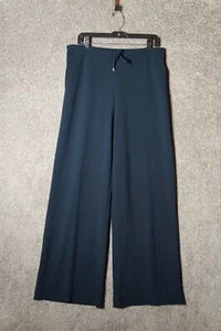 Long Tall Sally Pants Womens Size 8 Blue Drawstring 32x34 Wide Leg - Picture 1 of 8