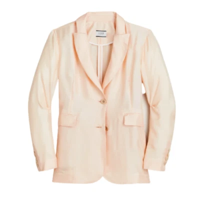 Chaqueta Blazer Mujer Nueva Con Etiquetas Colección JCrew Deconstructed 0 Naranja Seda Sin Forro Foto 1 de 4