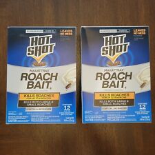 2 Pack Hot Shot Roach Bait Traps 24 Traps Total - 12 Traps In Each Box