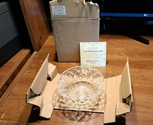 Vintage LENOX Fine Lead Crystal Cut Diamond Pattern Small Candy Bowl Dish w/box - Picture 1 of 2