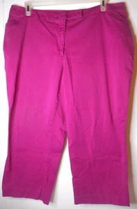 Pantalones capri George para mujer talla 22W calce moderno magenta tiro medio bolsillos elásticos - Imagen 1 de 13
