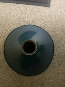 Vintage Gas Station Industrial Green Metal Lamp Shade 10" Diameter 2" Socket - Picture 1 of 6