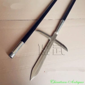 Japanese Spear Yari Jumonji Kung Fu Polearm Cross Hook Sword Lance Voulge #0643 - Picture 1 of 24