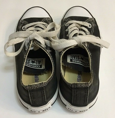 SNEAKERS BASSE CONVERSE ALL STAR CANVAS NERE BIANCHE GIOVANILI TAGLIA 13