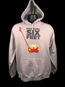 Sudadera con capucha South Park Cartman Stay Back Six Feet 2020 gris manga larga talla grande - Imagen 1 de 9