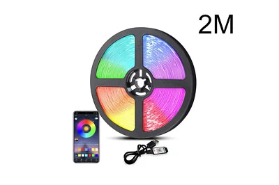 Striscia Led Adesiva Ingresso USB Bluetooth 2M 5050 Tagliabile Flessibile 60 LED - Immagine 1 di 4