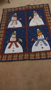 WINTER  SNOWMAN  QUILT     50 X 60" - Picture 1 of 3