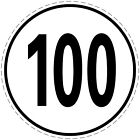 Znak prędkości, 100 kmh, naklejka prędkości 10cm