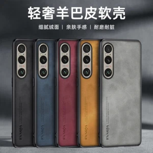 For Sony Xperia 1 VI, Luxury Business Retro Leather Soft TPU Rubber Case Cover - Picture 1 of 17