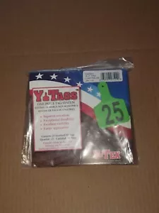 Y-Tex One Piece System Cattle Cow Tags LSR 1-25 GREEN - Picture 1 of 3