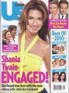 Us Weekly Magazine Shania Twain Scarlett Johansson Ryan Reynolds Best Of 2010 . - Picture 1 of 6