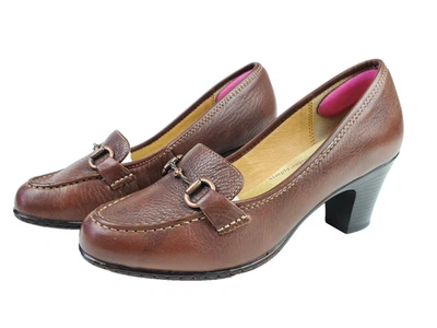SoftSpots Comfort Pumps 6.5 M Brown Leather Penny Loafer Round Closed Toe Cate 2 - Image 1 of 4