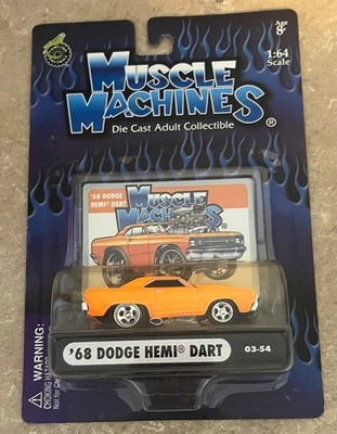 MUSCLE MACHINES '68 DODGE HEMI DART ORANGE 1:64 DIE CAST 03-54 - Image 1 of 4