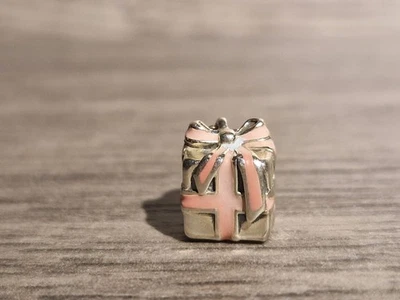 Pandora Pink Enamel Present Christmas Charm - ALE 925 Sterling Silver - Image 1 of 4