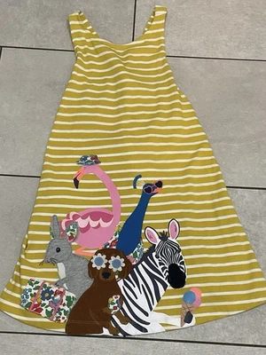 迷你拜登无袖连衣裙 7/8 码带动物贴花设计美丽二手状况完好 — 第 1/4 张图片