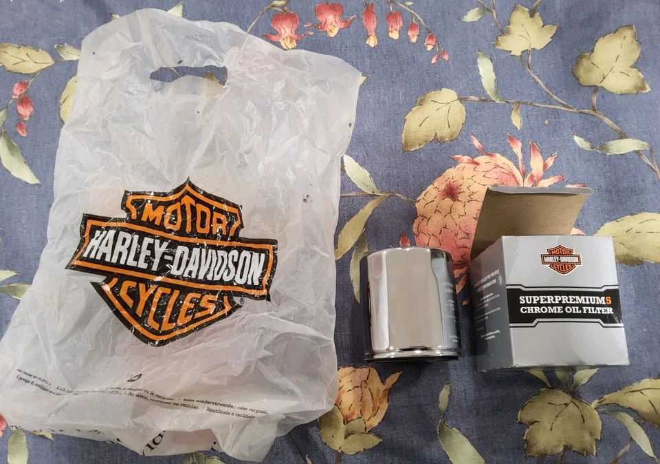Filtro de aceite Harley Davidson OEM cromado Super Premium 5 nuevo en caja original Foto 1 de 3